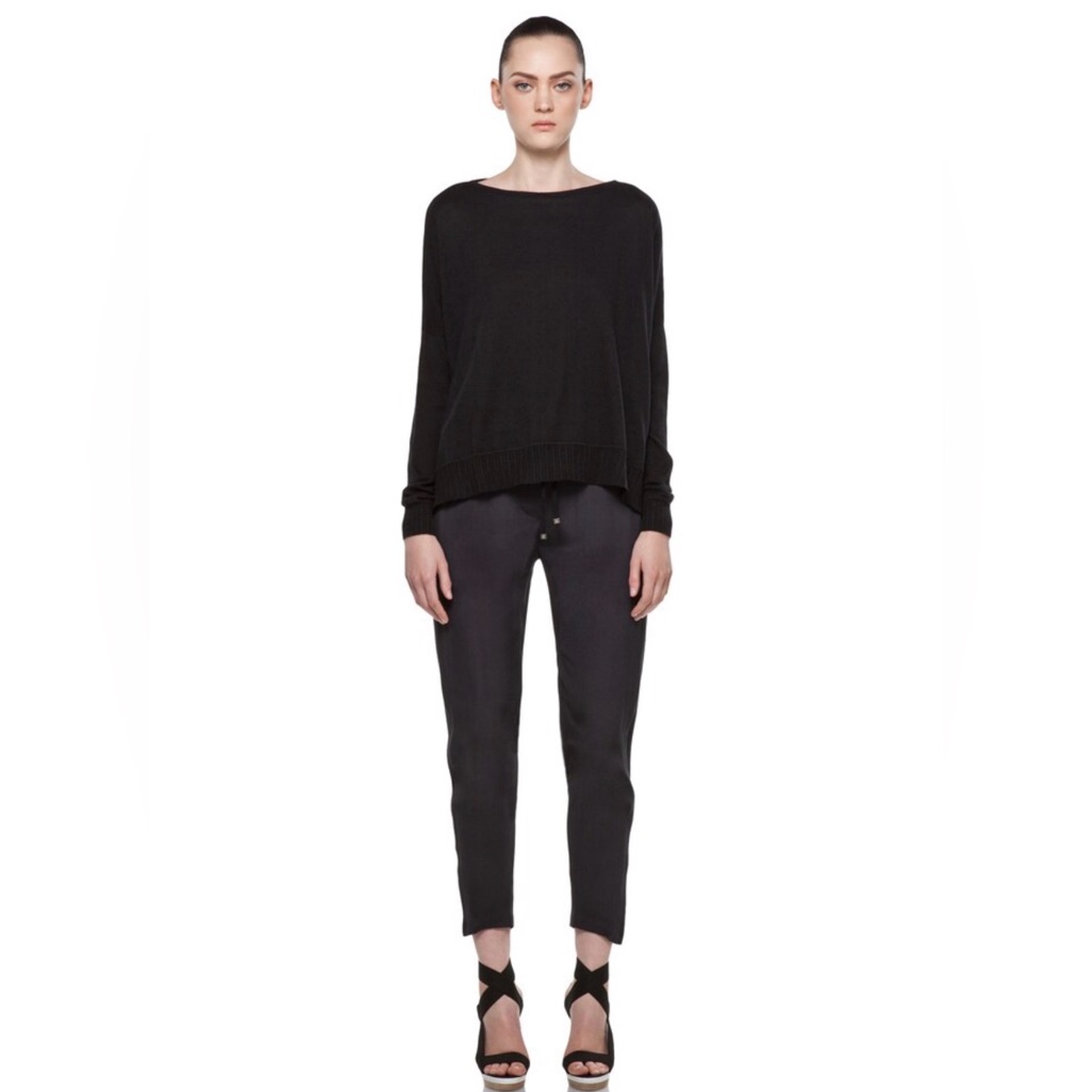 3.1 Phillip Lim 100% Silk Pull On Elastic Waist Trouser Sweatpants W/ Zippers.
